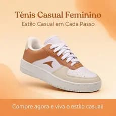 Tênis Caramelo Feminino Interior Estofado Maciez e Apoio Sola Emborrachada