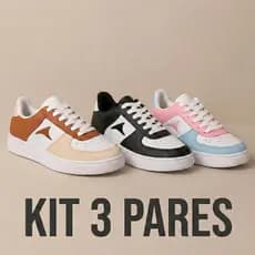 Kit 3 Pares Tênis Casual Street Look Urbano Conforto Respiravel Para Caminhadas E Uso Diario