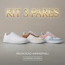 Kit 3 Tênis Casual Street Leve Confortavel E Respiravel Para Uso Diario Caminhadas E Atividades