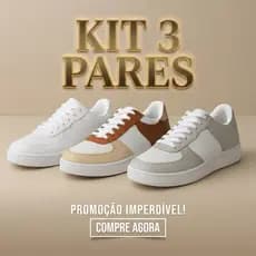 Kit 3 Tênis Casual Street Masculino Solado Emborrachado Seguranca E Conforto Para Todos Os Dias