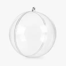50 uni Esfera Acrílica Bola de Natal Transparente Para Foto e Personalizados 6,5 cm