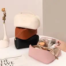 2/1 PCS Bolsa Necessaire Feminino Cosmético De Couro PU De Grande Capacidade Em Alto Qualidade