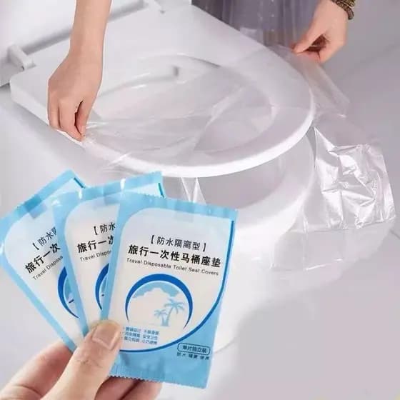 Kit 100/50/10 Protetores Descartáveis para Assento Sanitário Impermeáveis, Capa Higiênica para Banheiro Público  Viagem