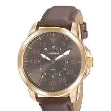 Relógio Masculino  Social Dourado Pulseira Marrom - Mondaine 99497gpmvdh1