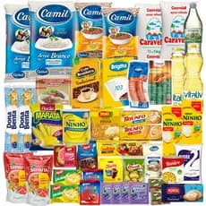 Cesta Básica de Alimentos Gigante Completa 10kg De Arroz Leite Ninho e Mistura
