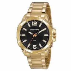 Relógio Masculino Dourado de Luxo Analógico Mondaine 53791GPMVDE3