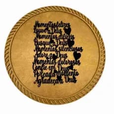 Quadro Decorativo Frase Momentos Felizes em MDF 30x30cm