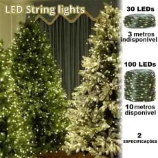 Luz Natal Pisca Strobo 10m 100 LEDs 110/220V: Branco Quente, Controle + Plugue, Decora Árvore 2025