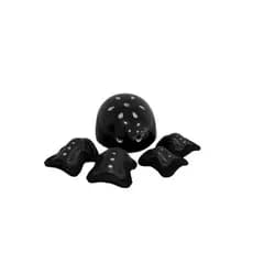 Kit Protecao Capacete Infantil Completo Sete Pecas Preto Confortavel Seguro
