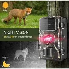 Câmeras De Rastreamento De Caça , 16MP , 1080P , 940nm Visão Noturna Infravermelha , Câmera De Vida Selvagem À Prova D'á