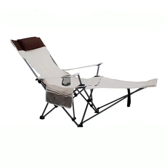Cadeira reclinável dobrável com apoio para os pés removível, tecido Oxford 600D para camping e descanso diurno externo