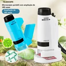 Microscópio de mão portátil 60X-180X para crianças observar plantas