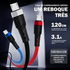 CABO Micro USB Carregador Para iPhone 2 Metros De Dados USB De Carregamento Rápido