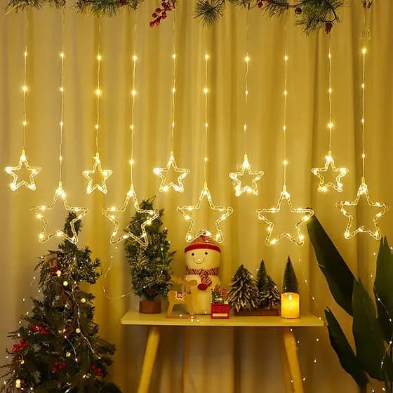 Cordão De Luz Para decorações Natal natalinos Sinos De Falha De LED 110V Árvore De Natal Rena