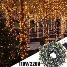 Cascata 100 Led's Decoração Natal Festas 10m Fixo 110v/220v