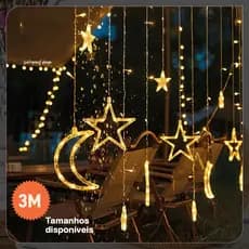 Luminária de Estrela LED 3M Decoração Natalina Quarto Sala de Estar e Ambientes Internos e Externos