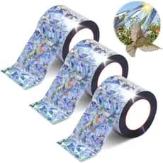 SET3 Fita Refletiva Espanta Pombo Passaros 4,8cm x 45m/80m – Proteção para Jardim e Telhado