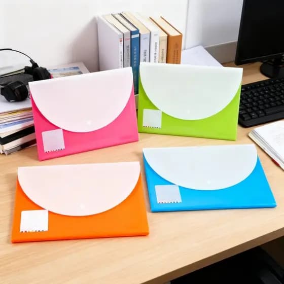 envelopes Tamanho A4 E Porta-Canetas , Pasta De Plástico Transparente Com Fecho De Pressão À Prova D'água