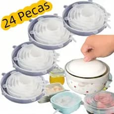 Kit 24 Tampas De Silicone Para Painel Universal Reutilizáveis | Vedação Panelas E Painéis