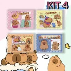 KET4 Capivara Hello Poppy Notebook Livro Para Colorir Pintura Fechada 48 Folhas