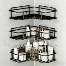 1/2/3 Suporte Organizador De Metal Rack De Parede Banheiro Cozinha Prateleiras Porta Shampoo Top&casa