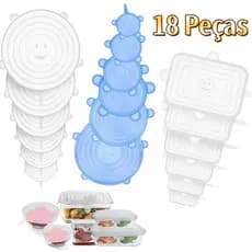 KIT 18 Tampa Silicone Reutilizável À Prova Sopa De Fugas Material De Segurança Tampa Promoção