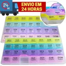 Porta Comprimidos Mensal Manhã, Almoço, Noite e Adicional 28 Dias