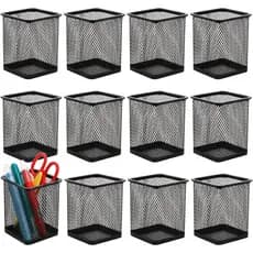 Porta Canetas Escritorio Lapis Organizador Mesa Redondo Quadrado Metal Aramado
