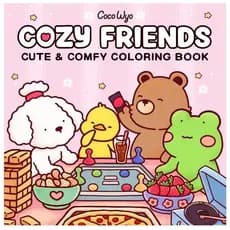 Livro De Colorir Infantil Cozy Friends Capa Dura 50 Folhas com Acetato Caderno de Coloring Book