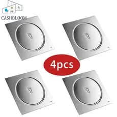 Ralo Click Up Inteligente Quadrado Novo Banheiro Moderno 10Cm Aço Inox