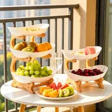 3 Andares Fruteira, Bandeja para Lanches, Suporte Decorativo