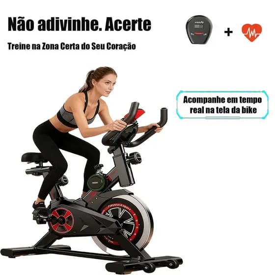 Bicicleta Spinning Ergométrica Para Exercícios Com Monitor Profissional Sport Suporta até 120kg