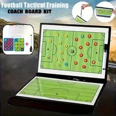 Prancheta Tatica de Futebol capa de couro dobrável técnico treinador imã portátil futebol 24x32cm