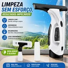 Rodo Limpador De Vidro Elétrico Recarregável USB Com Tanque de Água Aspirador Portátil