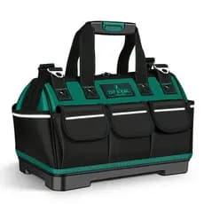 Bolsa de ferramentas de lona reforçada, bolsa de armazenamento de ferramentas com Base de borracha de 16 polegadas, adeq
