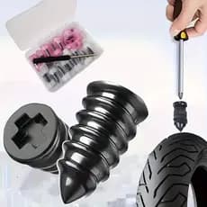 Kit 20 Pinos Reparo De Pneus Sem Câmara Auto-Roscantes Borracha Para Moto Carro Bicicleta