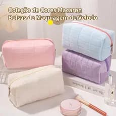 Necessaire feminino Macaron Grande bolsa de maquiagem e Higiene Pessoal