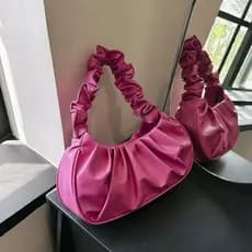 Novo estilo rosa bolsa senhoras bolsa de ombro meia lua bolinho saco uso diário
