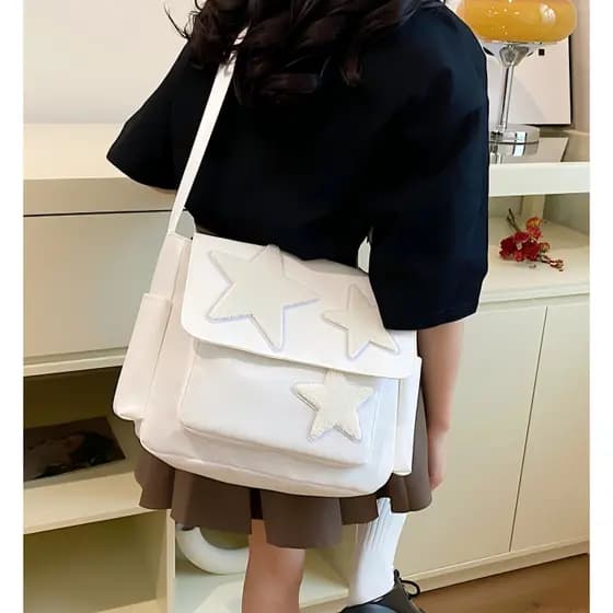 Bolsa transversal streetwear feminina zíper fechamento bolso lateral aberto