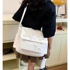 Bolsa transversal streetwear feminina zíper fechamento bolso lateral aberto