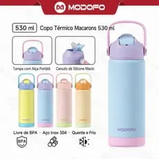 MODOFO Tumbler 18oz Thermos Bottle Cup com garrafa de palha Air Tahan Sejuk Aquaflask portátil de aço inoxidável Água