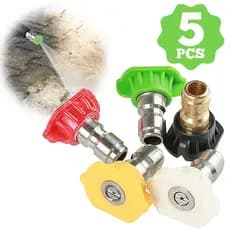 Conjunto de 5 peças de bico de lavadora de alta pressão 1/4 bico de conexão rápida