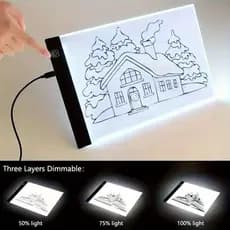 Mesa Para Desenho Prancheta Led Luz Branco A5 Profissional Transposição
