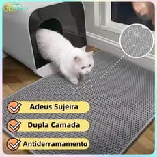 Tapete de Areia para Gatos | Anti Sujeira Impermeável - Coletor Eficiente • Extra grosso e durável Raspe para gatos