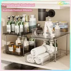 Caixa Organizadora Multicamadas para Cosméticos, Cozinha e Armazenamento Diário • Design em Camadas Prático