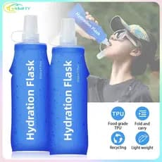 Garrafa de água dobrável macia de Silicone 500ml - estilo esportivo, adequada para corrida, atividades ao ar livre e via
