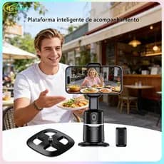 Smart AI Follow Tradução/Inclinação, Celular 360° Rotação para fotografia, vídeo