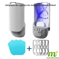 Lâmpada pegajosa destacável para matar mosquitos, luz roxa, coletor de moscas, plugue + remendo, luz azul/ultravioleta,