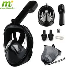 Máscara à prova d'água conjunto de mergulho/mergulho + Silicone rosto inteiro máscara de mergulho suporte câmera Gopro