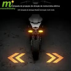 2 Peças Luz de projeção do modelo do sinal de volta da motocicleta, sinal de mudança de direção, 27 luzes ajust
